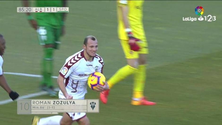 Gol de Zozulia (1-1) en el Albacete 1-1 Sporting