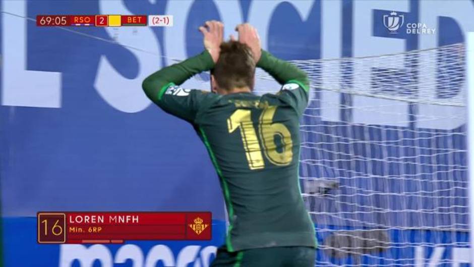 Copa del Rey: Gol de Loren en el Real Sociedad 2-2 Betis