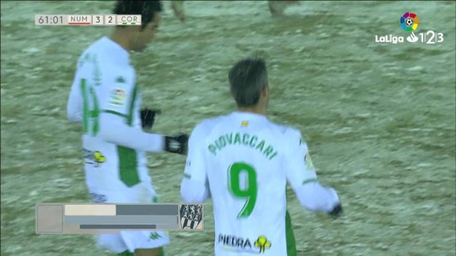 Gol de Piovaccari (3-2) en el Numancia-Córdoba