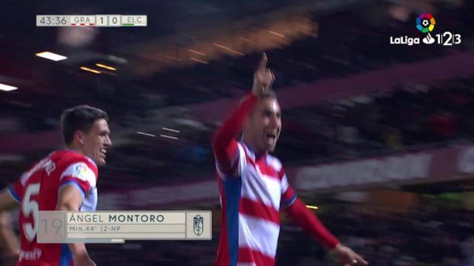 Gol de Montoro (2-0) en el Granada CF 2-1 Elche CF