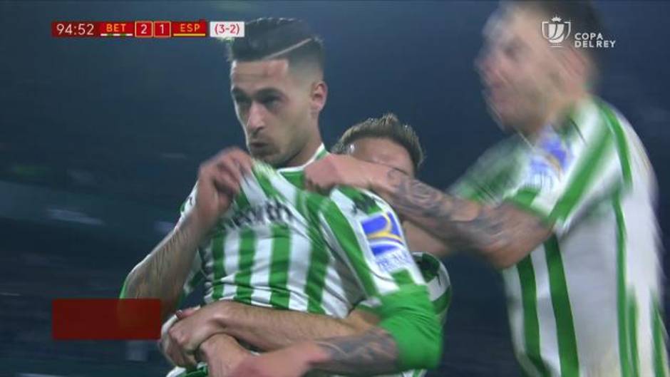 Copa del Rey: gol de Sergio León (2-1) en el Betis 3-1 Espanyol