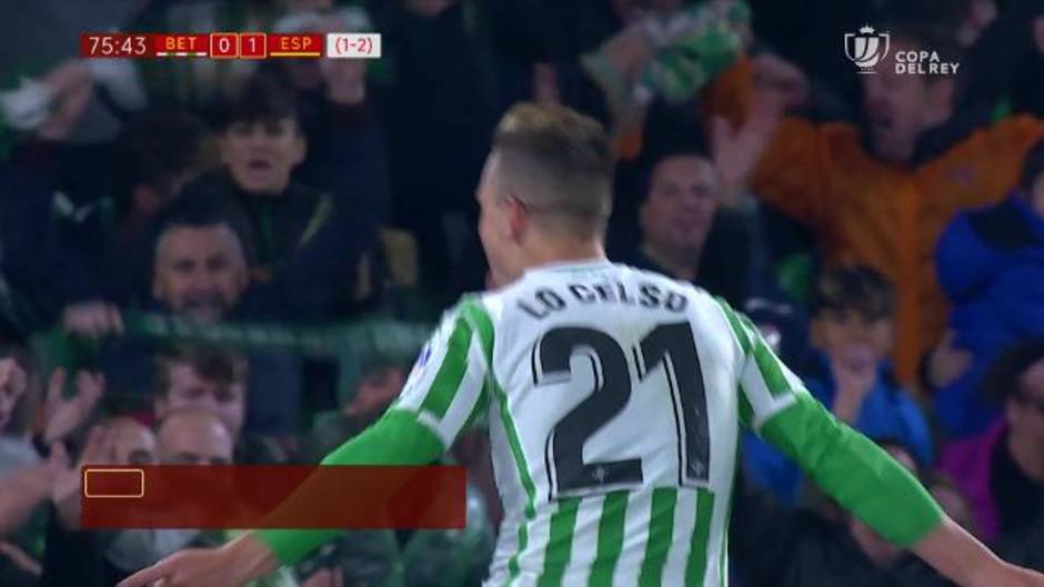 Copa del Rey: gol de Lo Celso (1-1) en el Betis 3-1 Espanyol