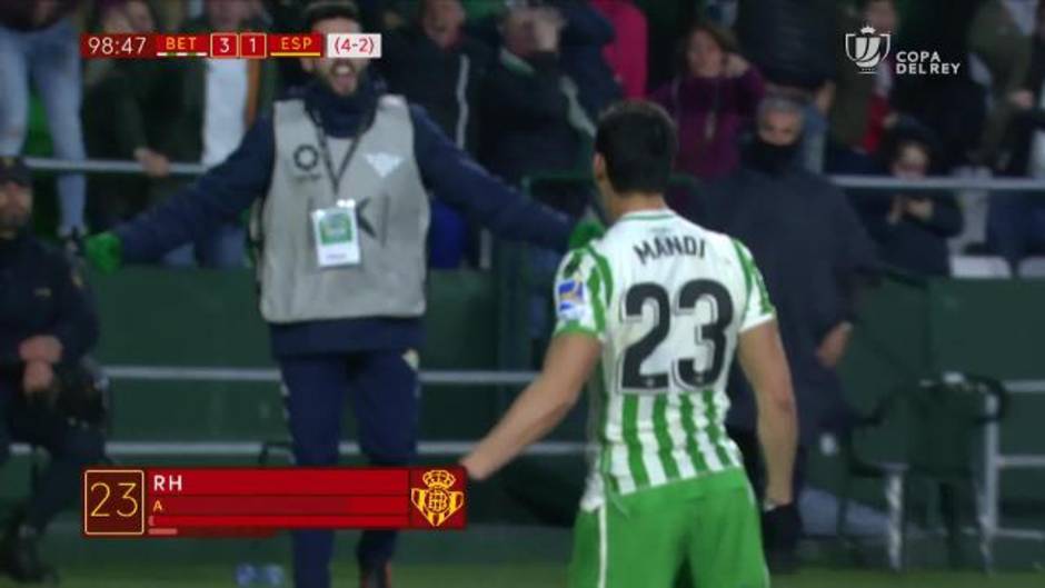 Copa del Rey: gol de Mandi (3-1) en el Betis 3-1 Espanyol