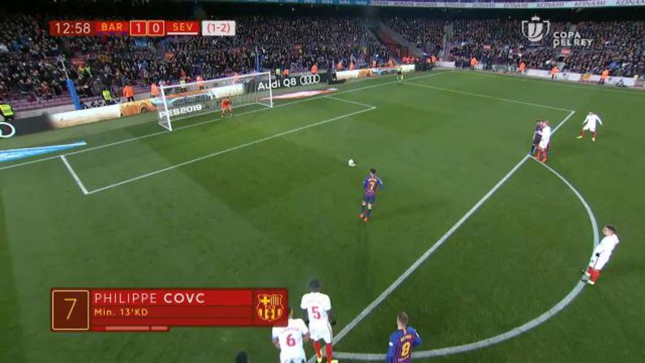 Gol de Coutinho (1-0) en el Barcelona 6-1 Sevilla