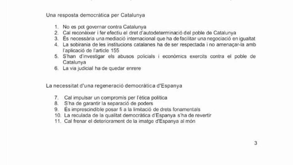 Govern difunde los 21 puntos del "pacto de Estado"