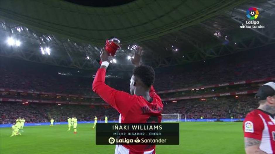 LaLiga (J23): Williams recibe el galardón de mejor jugador de enero