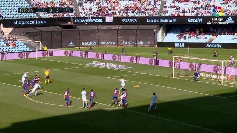 Gol de Brais Méndez (1-3) en el Celta 1-4 Levante