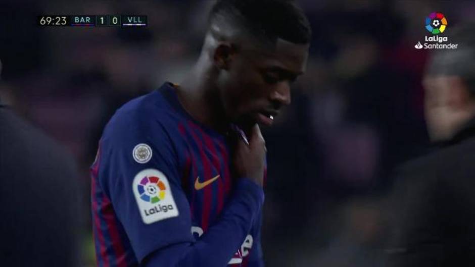 Cambio de Dembélé por Coutinho en el Barcelona 1-0 Valladolid