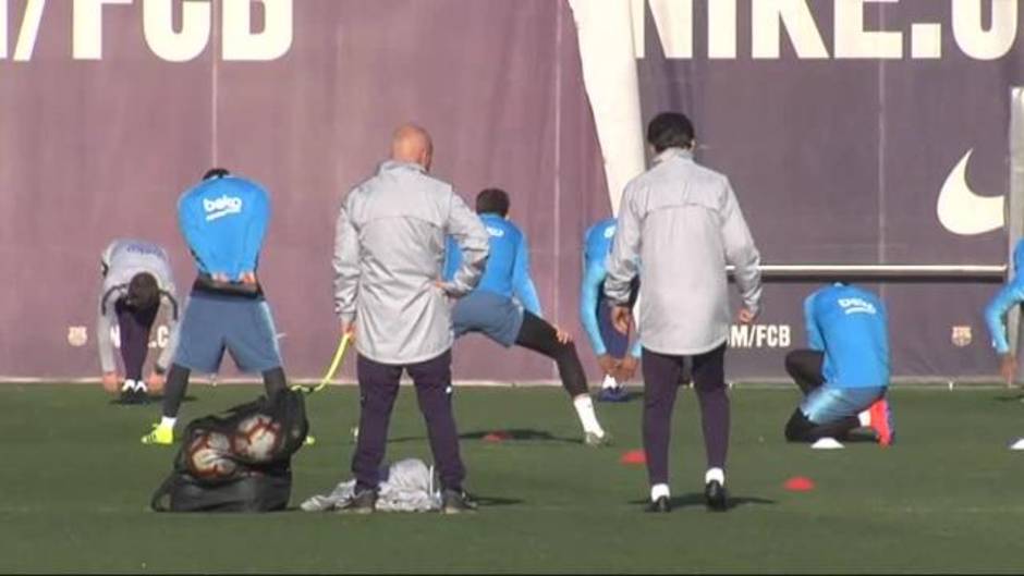 Última sesión del Barça antes de viajar a Sevilla