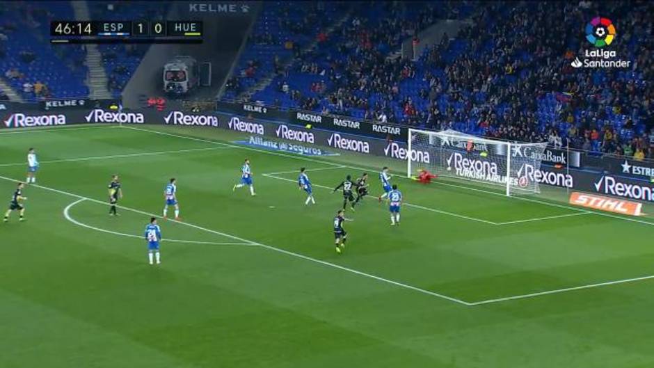 Gol de Etxeita (1-1) en el Espanyol 1-1 Huesca