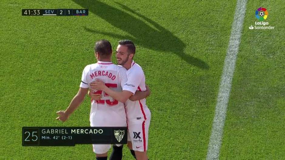 Gol de Mercado (2-1) en el Sevilla 2-4 Barcelona