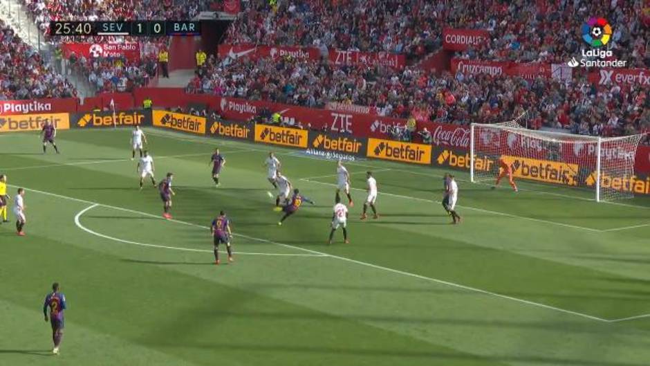 Gol de Messi (1-1) en el Sevilla 2-4 Barcelona