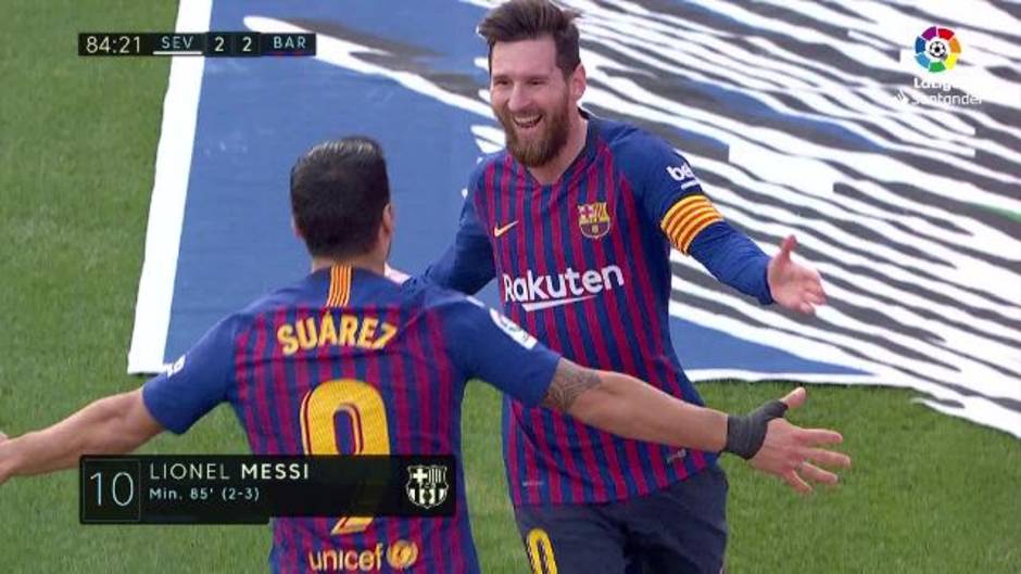 Gol de Messi (2-3) en el Sevilla 2-4 Barcelona