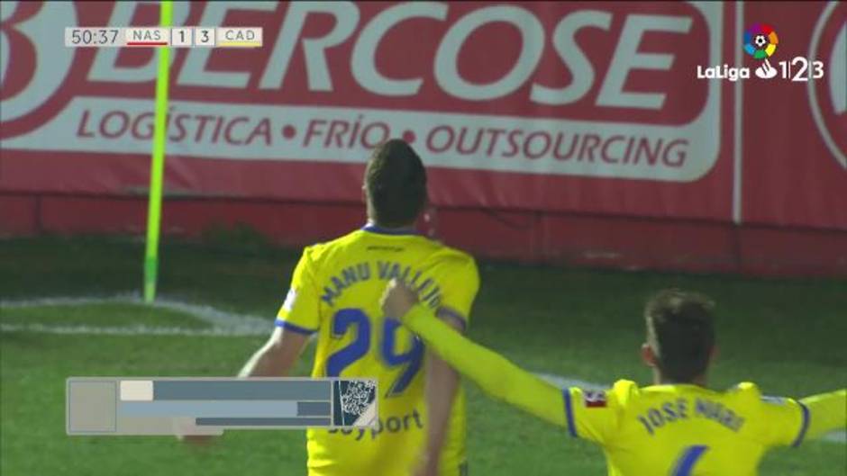 Gol de Manu Vallejo (1-3) en el Nàstic 2-3 Cádiz