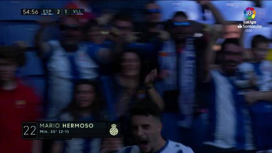 Gol de Mario Hermoso (2-1) en el Espanyol 3-1 Real Valladolid