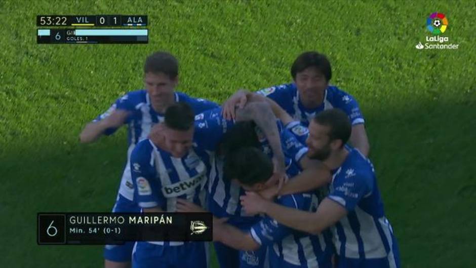 Gol de Maripán (0-1) en el Villarreal 1- 2 Alavés