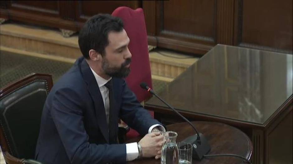 Roger Torrent responde a las preguntas de Vox en el juicio del 'procés'