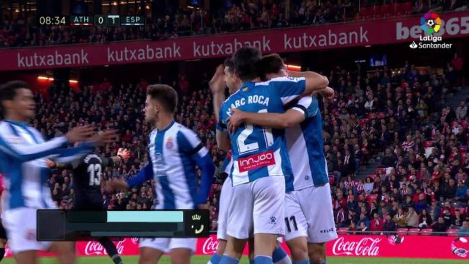 Gol de Ferreyra (0-1) en el Athletic 1-1 Espanyol