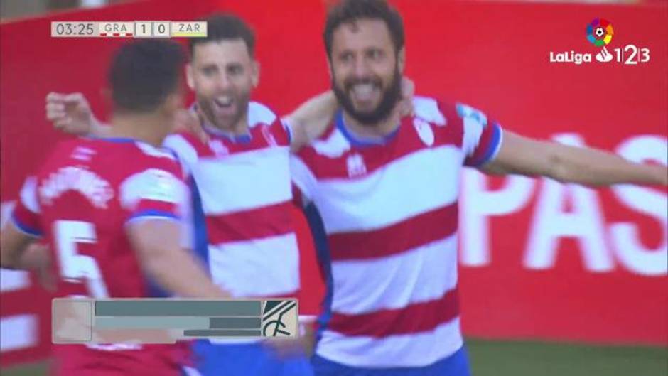 Gol de Germán (1-0) en el Granada 1-0 Zaragoza