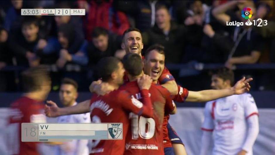 LaLiga 123 (J30) Gol de Unai García (2-0) en el Osasuna 3-0 Rayo Majadahonda