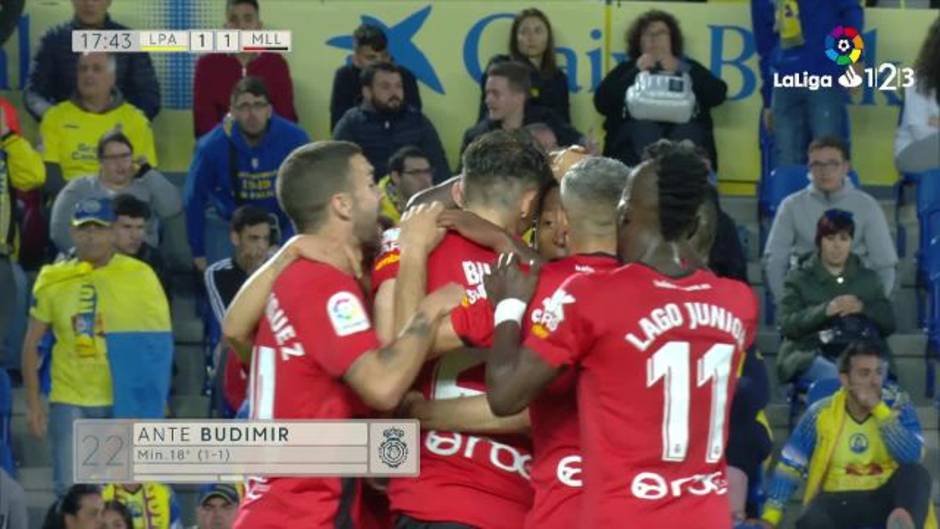 LaLiga 123 (J30): Gol de Ante Budimir (1-1) en Las Palmas 1-2 Mallorca