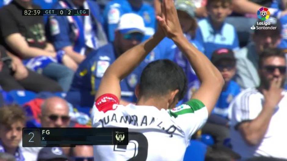 Gol de Juanfran Moreno (0-2) en el Getafe 0-2 Leganés