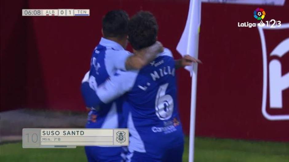 Gol de Suso Santana (0-1) en el Albacete 2-2 Tenerife