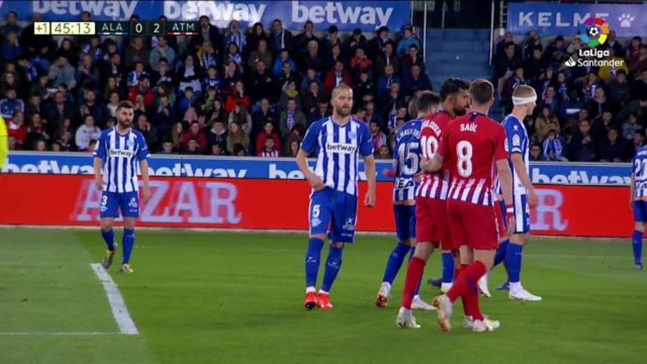 Lesión de Diego Costa en el Alavés 0-4 Atlético