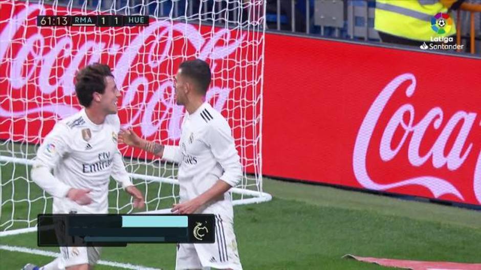 Gol de Ceballos (2-1) en el Real Madrid 3-2 Huesca
