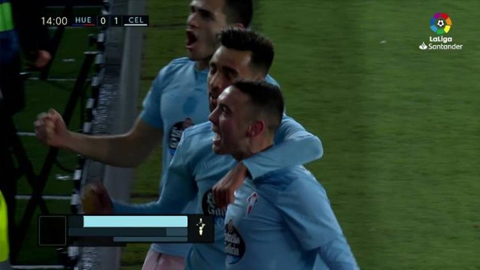 Gol de Brais Méndez (0-1) en el Huesca 3-3 Celta