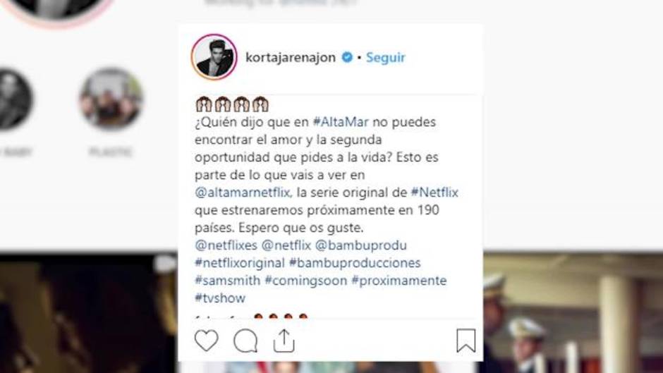 Jon Kortajarena enseña un adelanto de Alta Mar, la nueva serie de Netflix