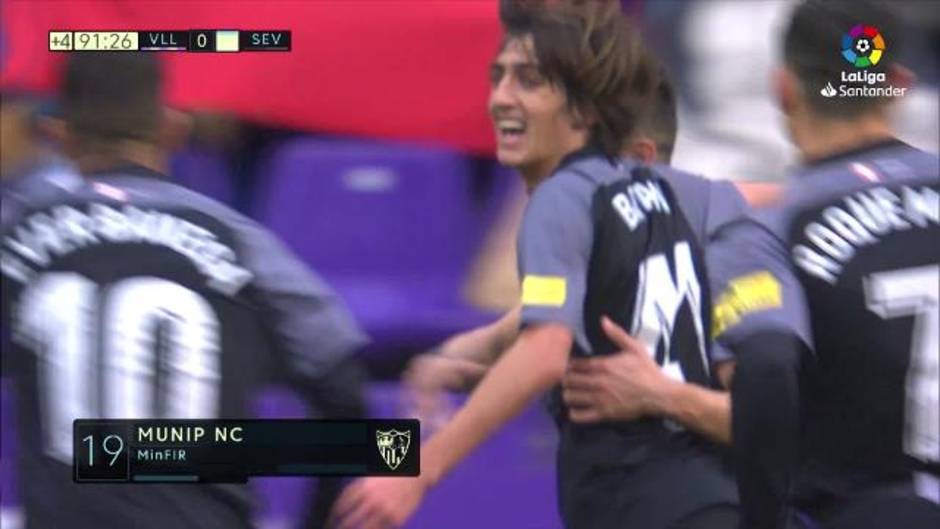 Gol de Munir en el Real Valladolid 0 - 2 Sevilla