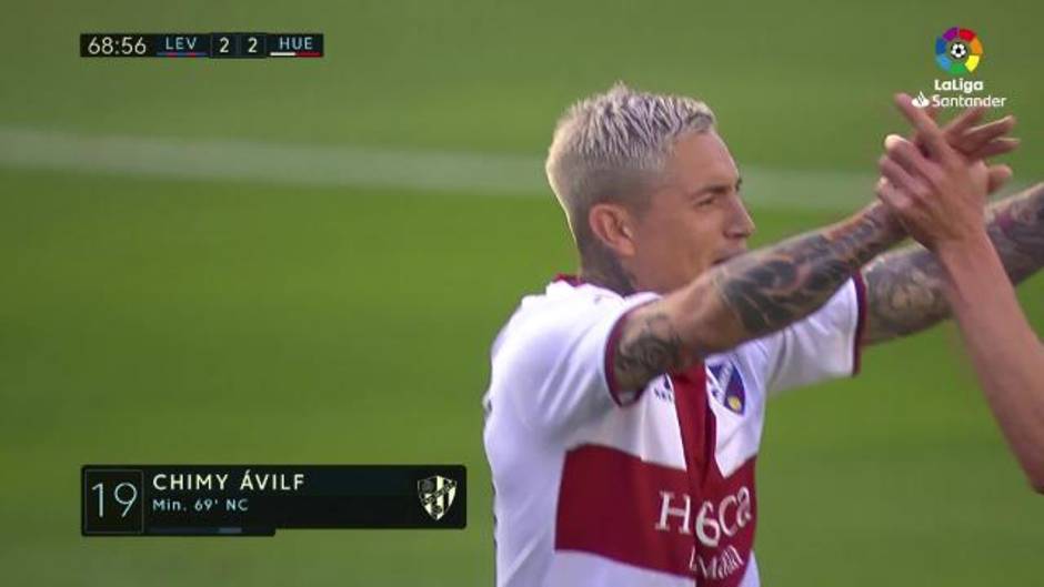 Gol de Chimy (2-2) en el Levante 2-2 Huesca