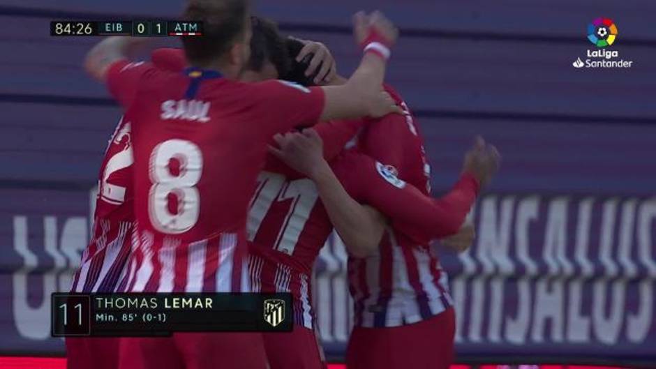 Gol de Lemar (0-1) en el Eibar 0-1 Atlético de Madrid