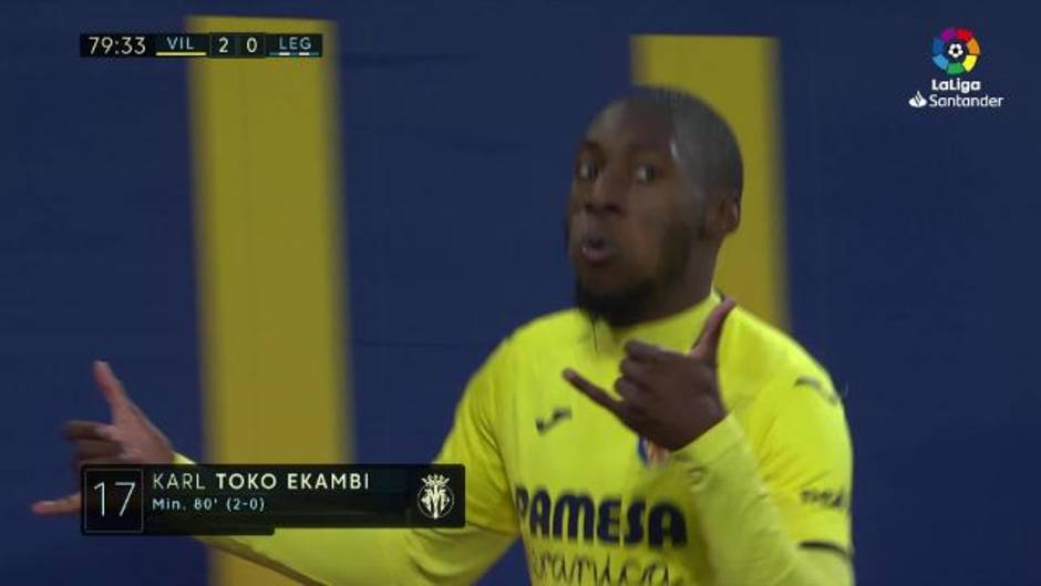 Gol de Karl Toko Ekambi (2-0) en el Villarreal 2-1 Leganés