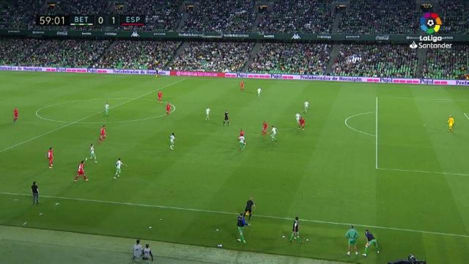 El gol anulado a Borja Iglesias por fuera de juego en el Betis 1-1 Espanyol