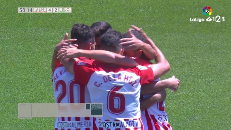 LaLiga 123 (J.38): Gol de Juan Carlos (4-2) en el Almería 5-3 Elche