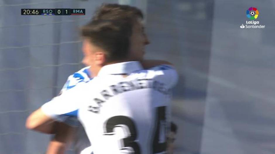 Gol anulado de la Real Sociedad en el partido de la Real Sociedad 3 - 1 Real Madrid