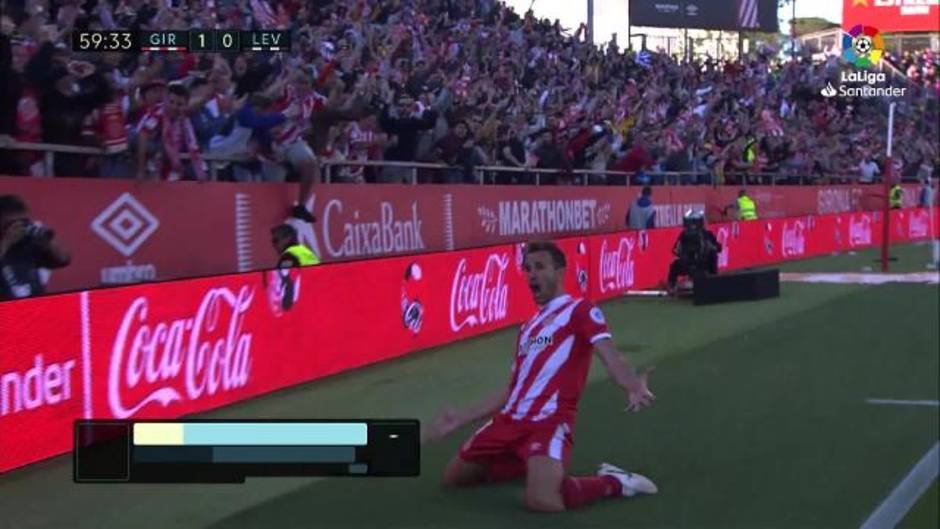 Gol de Cristhian Stuani (1-0) en el Girona 1-2 Levante