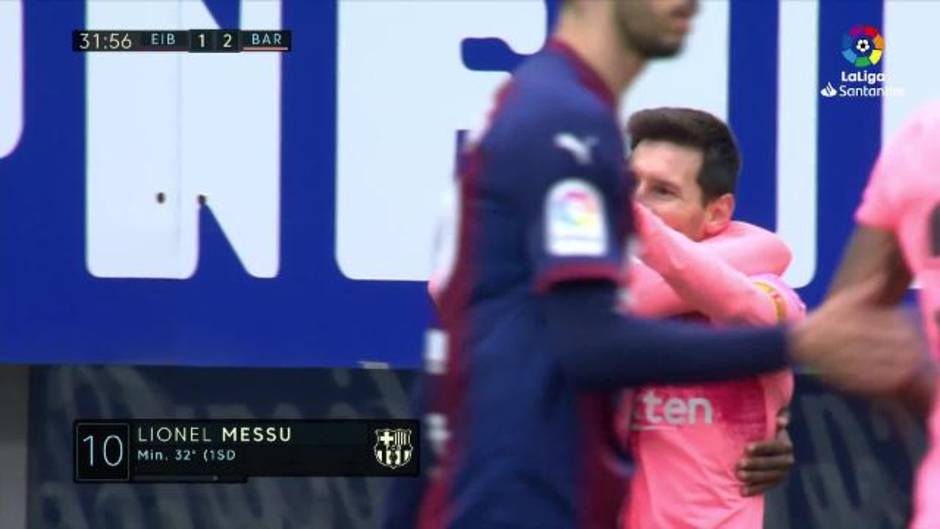 Gol de Messi (1-2) en el partido del Eibar 2-2 Barcelona