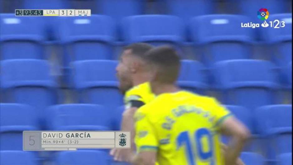 Gol de David García (3-2) en el Las Palmas 3-2 Rayo Majadahonda