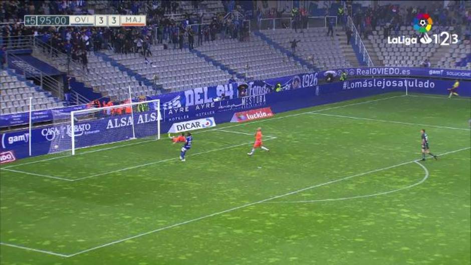 Gol de Joselu Moreno (4-3) en el Real Oviedo 4-3 Rayo Majadahonda