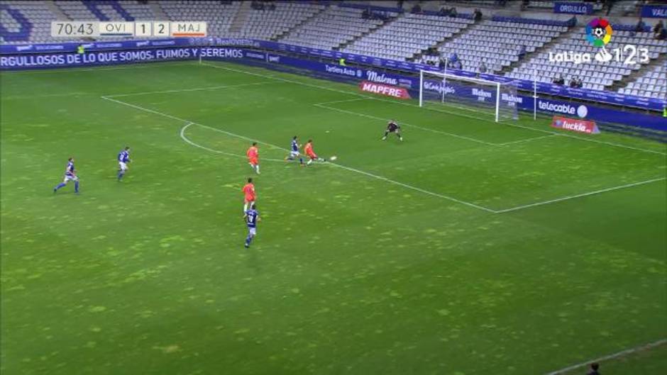 Gol de Dani Romera (1-3) en el Real Oviedo 4-3 Rayo Majadahonda