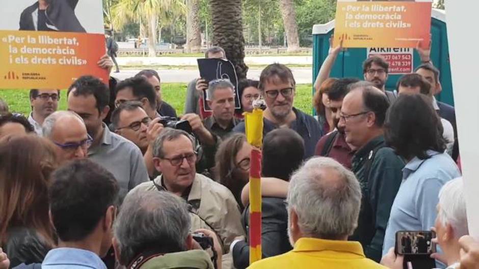 ERC, JxCat y la CUP acuden a apoyar a Jové antes de su declaración en el TSJC