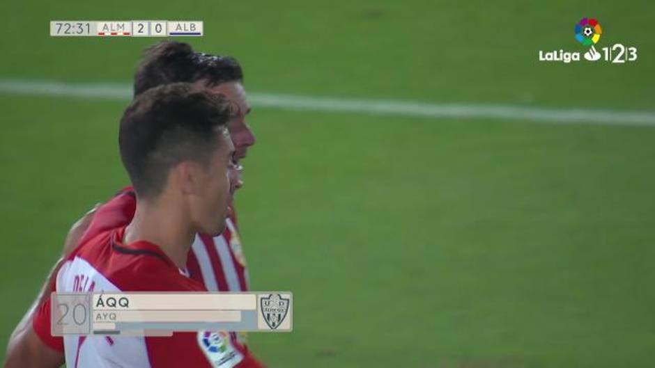 LaLiga 123 | Álvaro Giménez marca el segundo tanto en el UD Almería 3 -0 Albacete