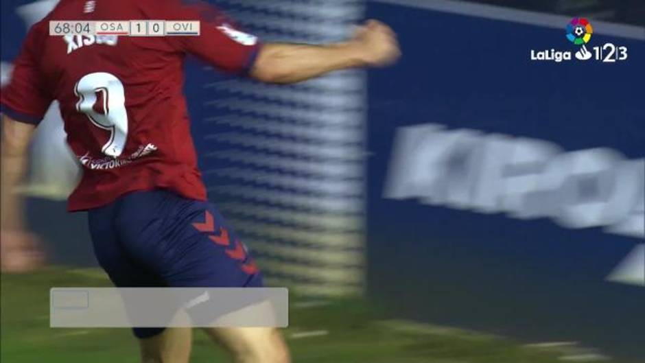 Gol de Xisco (1-0) en el Osasuna 1-0 Real Oviedo