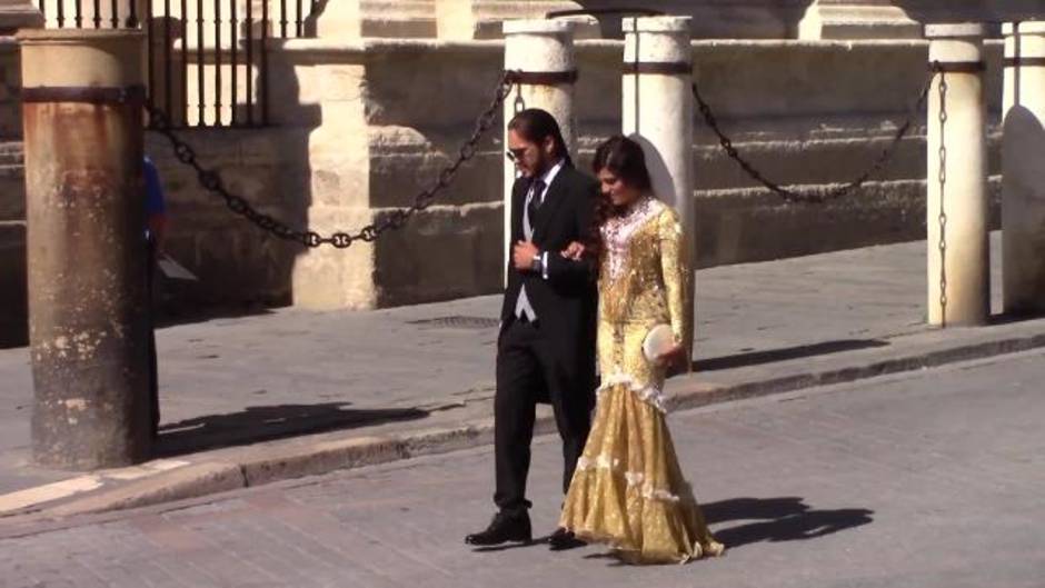 El amarillo y negro triunfan en la boda de Sergio Ramos y Pilar Rubio