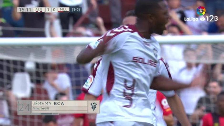 Gol de Jéremy Bela (1-0) en el Albacete 1-0 Mallorca