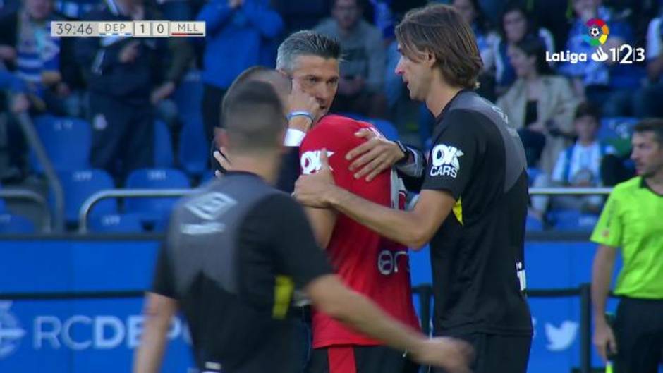 Expulsión de Pedraza en el Deportivo 2-0 Mallorca