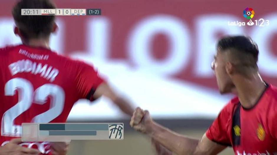 Gol de Ante Budimir (1-0) en el Mallorca 3-0 Deportivo